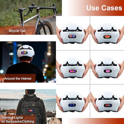 JDBMAOYE Helmet Light – Rechargeable LED Bicycle Helmet Warning Light, Suitable for Motorcycles, Scooters, Snowmobile Helmet Light, High Visibility, Lightweight, for Helmets
