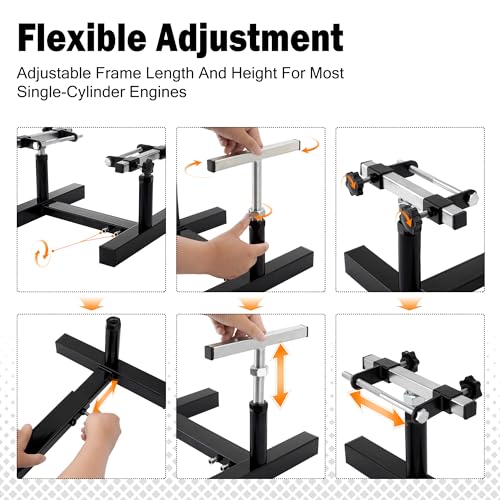 Heavy Duty Motorcycle Engine Stand, Adjustable Motorcycle Motor Stand for Car/Engine Repair, 1000 lb Capacity, Durable Steel Construction, Easy Assembly & 360° Rotation