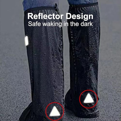 Waterproof Shoe Covers, Reusable & Foldable Rain Boot Shoe Cover with Zipper, Non-Slip, Reflector, Men Women Rain Gear, Black - size: Medium