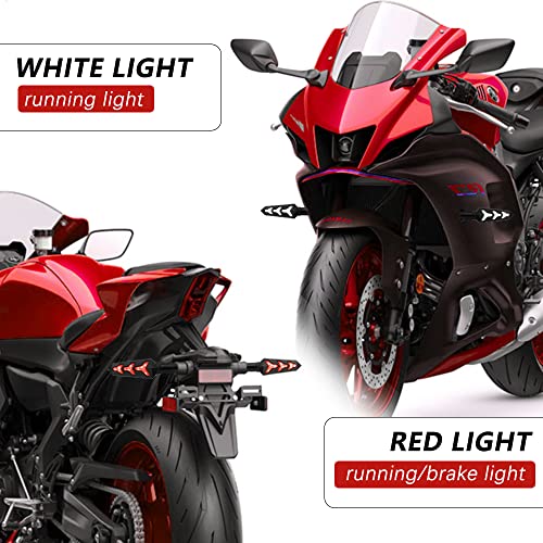 Sequential Turn Signal Motorcycle Blinkers LED Front Rear Flowing Indicators Daytime Running Light Universal Compatible with Harley Honda Kawasaki Suzuki Yamaha - color: B-Front&Rear