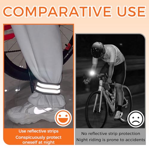 3 Pairs Reflective Bands for Walking at Night, High Visibility Safety Reflector Arm/Wrist/Ankle Straps for Runners, Cyclists, Night Running, Jogging & Outdoor Work (Black, Green, Orange)