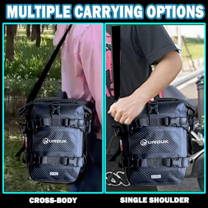 6–8L Waterproof Motorcycle Crash Bar Bag with Shoulder Strap – Bumper Bag Moto Saddle Side Bag Durable PVC Storage for Bumper, Frame & Rear Mounting