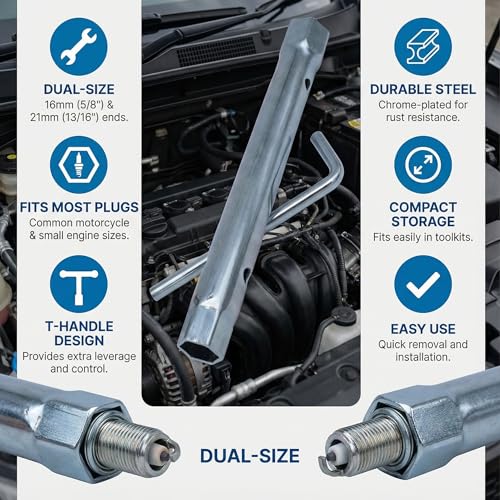 19576S 5/8" & 13/16" Spark Plug Wrench, 8-Inch Replaces 19374S/19374/690966/19576, Fits Many B & S Engine Series,1 Pack