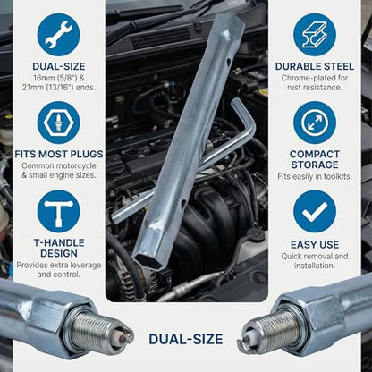 19576S 5/8" & 13/16" Spark Plug Wrench, 8-Inch Replaces 19374S/19374/690966/19576, Fits Many B & S Engine Series,1 Pack
