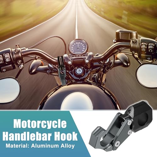 uxcell Motorcycle Handlebar Hook Aluminum Alloy Helmet Gloves Hanger Luggage Hanger for Honda ADV150 2023 W/Hexagonal Screws and Wrench Titanium Tone