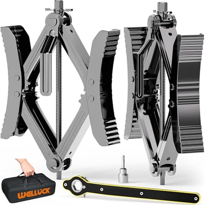 WELLUCK Camper Wheel Chock Stabilizer 2 Sets for RV Travel Trailer Heavy Duty X-Shaped RV Chocks Anti-Move Tire Wheel Chock, Fits 3.5" to 12" Wheel Gaps