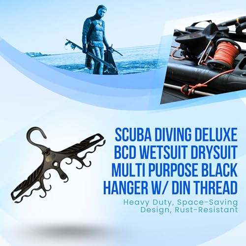 Scuba Choice Wetsuit & Drysuit Hanger – Heavy-Duty Hanger for BCD, Wetsuits & Scuba Gear Storage, Drying & Organization - color: Black (Multi-purpose)