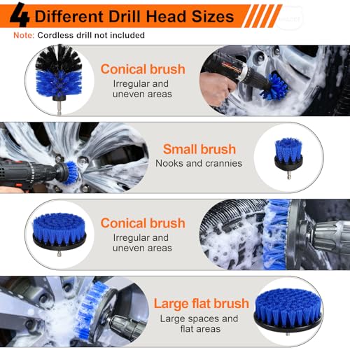 41Pcs Professional Car Detailing Kit, Car Wash Kit with Portable Handbag, Wet and Dry Use Car Cleaning Kit, Durable Drill Brush, Apply to Interior, Exterior, Wheels, Trucks, Motorcycles