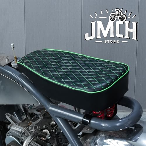 JMCHstore Green Diamond Stitch Retro Upgraded 17'' Seat Cover for Coleman BT200X Mini Bike 196cc, Hisun 200-7 for Viper 200cc Trail Bike Cushion Replacement Parts - color: Green