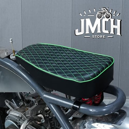 JMCHstore Green Diamond Stitch Retro Upgraded 17'' Seat Cover for Coleman BT200X Mini Bike 196cc, Hisun 200-7 for Viper 200cc Trail Bike Cushion Replacement Parts - color: Green