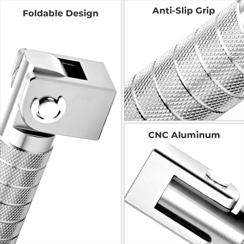2-in-1 Clamp-On & Bolt-On Foldable Foot Pegs, Motorcycle Foot Pegs with Removable Pipe Clamps, M8 Mount or 26–32mm Tube Fit, for E-Bike, Mini Bike & Custom Builds （1 Pair, Raw Silver) - color: Raw Silver