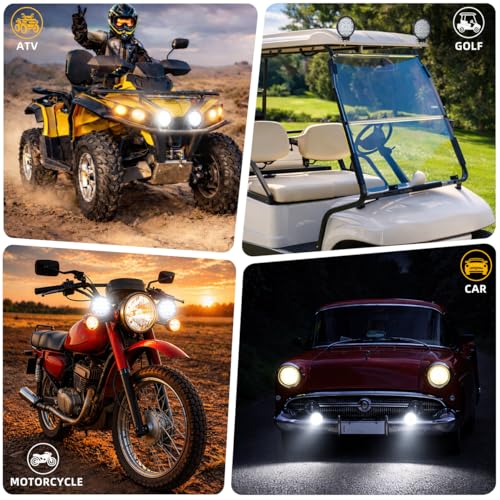 Zmoon 4.5'' 84W Round LED Offroad Flood Lights, Waterproof 12V/24V Round LED Light Bar for Truck Tractor ATV UTV SUV Motorcycle Off Road Fog Driving Lights 2Pack - color: 4.5in Round LED Light Bar