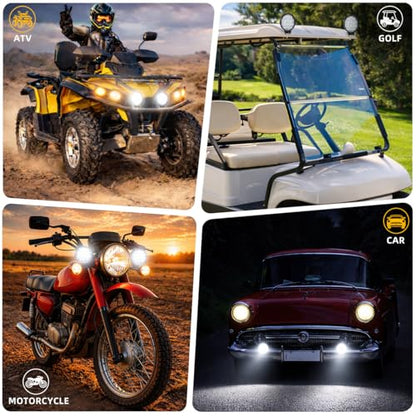 Zmoon 4.5'' 84W Round LED Offroad Flood Lights, Waterproof 12V/24V Round LED Light Bar for Truck Tractor ATV UTV SUV Motorcycle Off Road Fog Driving Lights 2Pack - color: 4.5in Round LED Light Bar