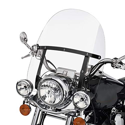 20" Clear Detachable Quick Release Windshield W/Black Brackets For Harley Road King 1994-2023