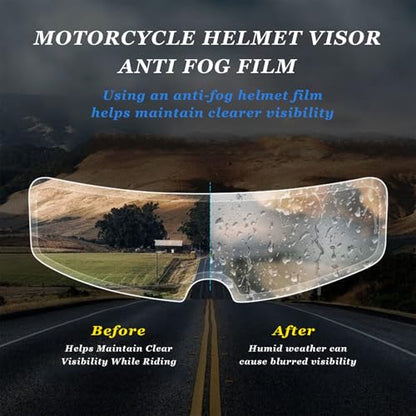 4 PCS Motorcycle Helmet Visor Anti Fog Film for AGV AX-8 Dual 2012-2015, Rain Resistant HD Helmet Shield Films, Clear Patch, Anti-Steaming Insert, Clear Vision