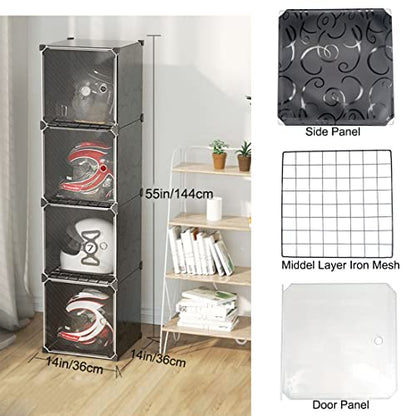 Motorcycle Helmet Storage Rack,Helmet Organize Display Cabinet for Football Helmet, Bike Helmet, Baseball Helmet - style: medium