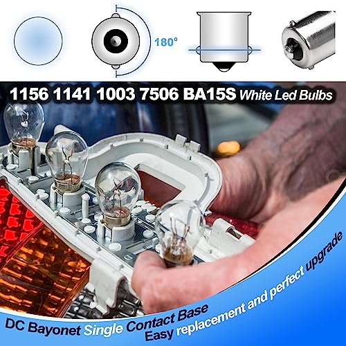 Heifymi 1156 LED Bulb 12V 24V LED Reverse Lights 1141 1003 7506 BA15S P21W Super Bright 6000K Replacement for Car Back up Tail Brake Lawn Mower Lights, 2 Pack - color: 6000K Daylight White, size: BA15S (2 Count)