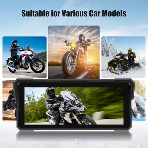 Motorcycle GPS Navigation System with Wireless Carplay Android Auto 8.1" Moto CarPlay Screen with Dual Bluetooth, Navigation/Siri/G00gle Assistant Waterproof - color: 8.1 inch