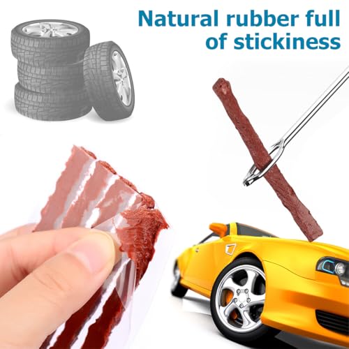 Mandark Car Tire Repair Kits, Heavy Duty Auto Tire Plug Repair Tools to Fix Punctures Plug Flats, Vehicle Patch Repairing Set Accessories, Universal for RV, SUV, Truck, Motorcyle (45PCS)