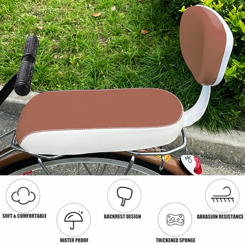 TOPCABIN Bicycle Manned Cushion Mountain Bike Back Shelf Seat Cushion Manned Comfortable Saddle Children Back Seat - color: Brown-Armsrest&Backrest