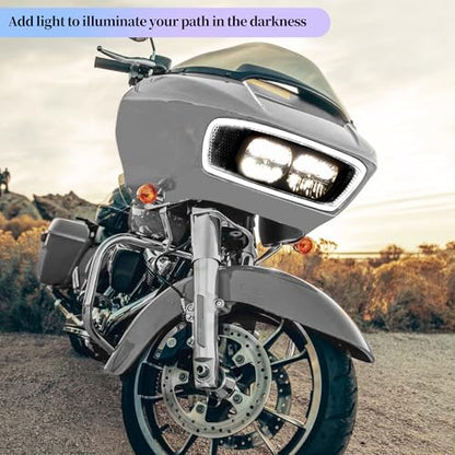 Motorcycle LED Headlight Fairing Vent Turn Signal Light Accent Lamp Indicator Side Lights Compatible With Harley Road Glide FLTRX Special FLTRXS CVO Ultra FLTRX 2015-2024 Harley Accessories