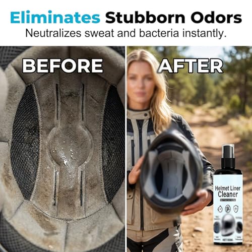 Helmet Liner Cleaner & Deodorizer Spray, Motorcycle Helmet Cleaning Kit, Motorcycle Helmet Liner Care Kit (2PCS) - color: 2PCS