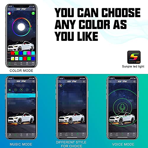 SUNPIE 12 Pods High Power RGBW Rock Lights IP67 Waterproof Phone App Custom Colors Voice Mode Music Mode Neon Accent Wheel Well Lights for Off Road Truck SUV ATV UTV Boats - size: 12 Pods