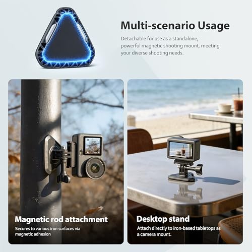 Magnetic Neck Brace with Limiting Rope for osmo Action 6/5/4,for GoPro Max Hero,for Insta360 and Other Wearable Cameras