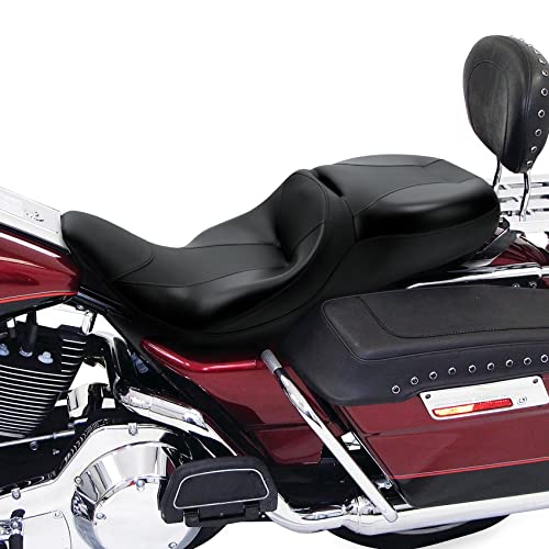 SLMOTO Black Driver & Passenger Seat Cushion Fit For Harley Touring Electra Glide Ultra Classic Standard FLHTC 1997-2007 - style: Matte Black