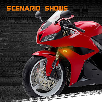 Flush Mount Turn Signals Led Smoked Motorcycle Blinkers Compatible with Honda CBR1000RR CBR600F4I CBR600F4 CBR600RR CBR929RR, Amber - color: For Honda