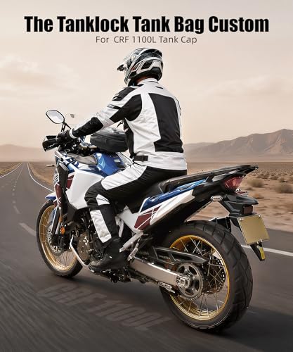 NICECNC Quick-Release Motorcycle Tank Bag - Bike Tanklock Bag Compatible with Honda CRF1100L Africa Twin 20-26, 6L Scratch-Proof Push-Pull Lock System, Waterproof with TPU Phone Window & 3 Carry Modes