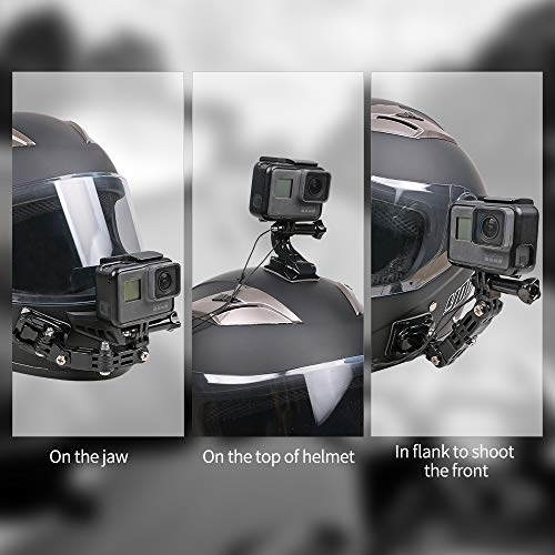 Motorcycle Helmet Chin Mount Kit Compatible with GoPro 13/12/11/10/9, DJI Action 6/5 Pro/4/3, AKASO and More Action Cameras - style: Motorcycle Helmet Chin Mount