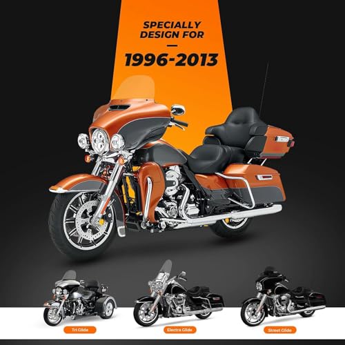KEMIMOTO Windshield Bags Batwing Fairing 3 Pouches Pocket Compatible with 1996 1997 1998-2013 Touring Street Glide Road Glide FLHX FLH - style: Before 2014