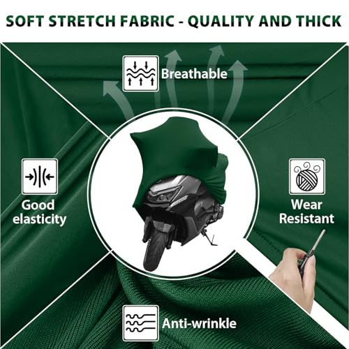 WinPower Indoor Motorcycle Cover, Soft Stretch Breathable Dustproof Scratch Protection Elastic Powersports Vehicle Covers, 104inches - size: 2XL(104 x 41 x 49 inches)