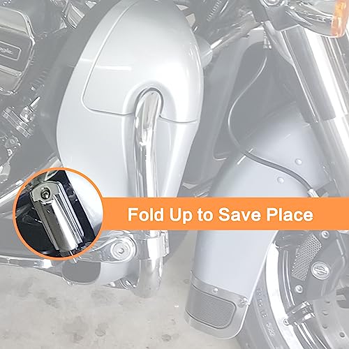 VGMOTO Motorcycle 1.25" Highway Footpegs Adjustable Foot Pegs Footrests with Clamps Mounts kit Compatible with Harley Touring Sportster Softail Road Glide Street Glide with 1 1/4 inch Engine Guard - color: Chrome-Style A