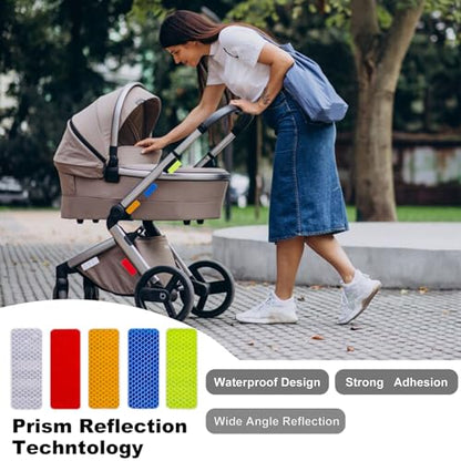 Reflective Tape 50PCS Reflective Tape Outdoor Waterproof,Safety Warning Reflective Stickers for Vehicle,Bicycles,Motorcycles,Helmet,Mailbox Bag (50, Rectangular 5-Color) (50, Rectangle)