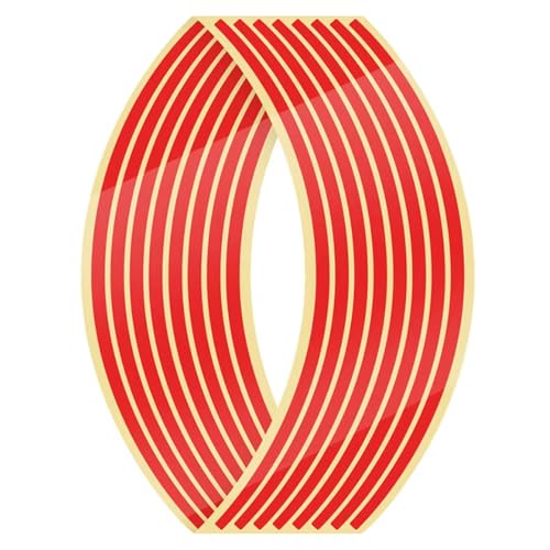 16pcs Wheel Stickers Stripes Reflective for BMW K1200R 2005-2008, Wheel Rim Tape Motorcycle Pinstripe Decal Paper Motorcycle Rim Tape Sticker Film for 16-19 inch Wheel,Red - color: Red