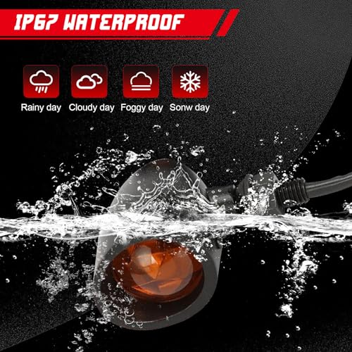 INNOGLOW Motorcycle Turn Signals, 2pcs Heavy Duty Incandescent Bulbs Amber Bullet Amoke Lens Indicators Blinkers Lights for Harley Davidson Suzuki Kawasaki Yamaha (Black) - color: Style-5
