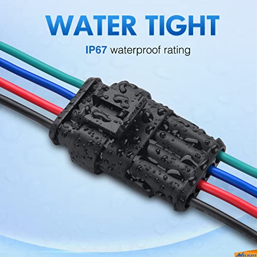 Nilight 4Pin Way Electrical Wire Connector 10 Pack 16AWG Male Female Plug Socket Quick Disconnect Waterproof Play 1.5mm Series Terminal for Car Truck Motorcycle Marine Boat - size: 4Pin Wire Harness 10Sets