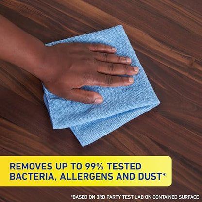 Quickie Microfiber Cleaning Cloth 14 x 14 Inches Blue Pack of 24 Washable and Reusable Ideal for Multi-Surface Indoor/Outdoor Dusting and Polishing - size: 14inch x 14inch, style: 24 Pack