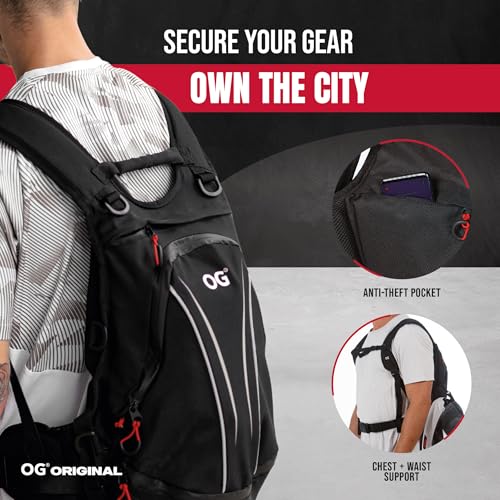 OG Original Roadrunner Motorcycle Backpack Waterproof Black Light Weight 20L, Motorbike Helmet Holder, Cycling, Antitheft, Laptop, Reflective - style: Roadrunner