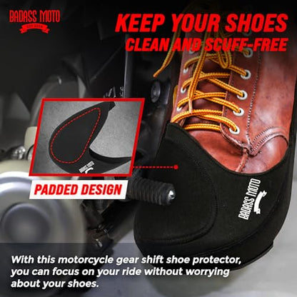 Badass Moto Motorcycle Shifter Shoe Protector, Motorbike Shoe Cover, Motor cycle Gear Shift Shoes guard, Anti Scuff Boot Protector - Men & Women Moped Sneaker Protection Fits Up To Size 12 - style: 3 Pack Shifter Shoe Protector