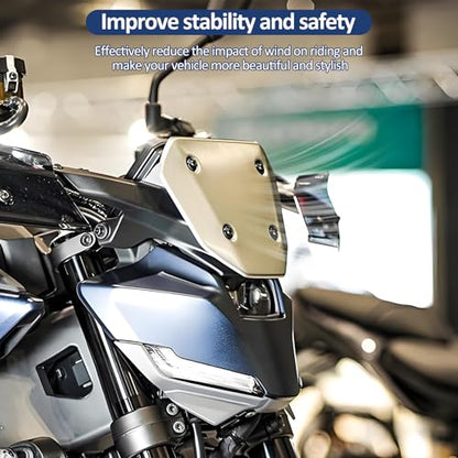 Compatible with Yamaha MT-09 MT 09 MT09 SP 2024 2025 Windshield Bracket Kit Wind Deflector Sun Visor(Silver) - color: Silver