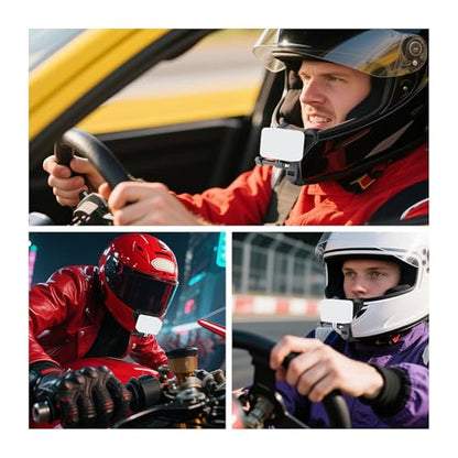 NEEWER Motorcycle Helmet Chin Camera Mount Strap, POV Vlog Accessories Kit for Video Recording Filming Compatible with GoPro Insta360 DJI AKASO Action Camera, GP-72