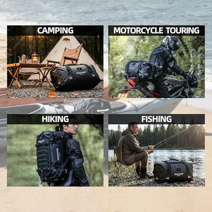 Rhinowalk Waterproof Motorcycle Dry Bag, Duffel Luggage Travel Bags with Zippered Closure & Pocket, Shoulder Straps, Large Space for Motorcycling Camping Commuting Boating - size: 40L