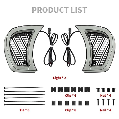 Motorcycle Headlight Vent Accent Turn Signal LED Indicator Side Lights For Harley Road Glide FLTRX 2015-2023 (Clear Lens) - color: Clear Lens