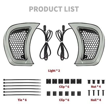 Motorcycle Headlight Vent Accent Turn Signal LED Indicator Side Lights For Harley Road Glide FLTRX 2015-2023 (Clear Lens) - color: Clear Lens
