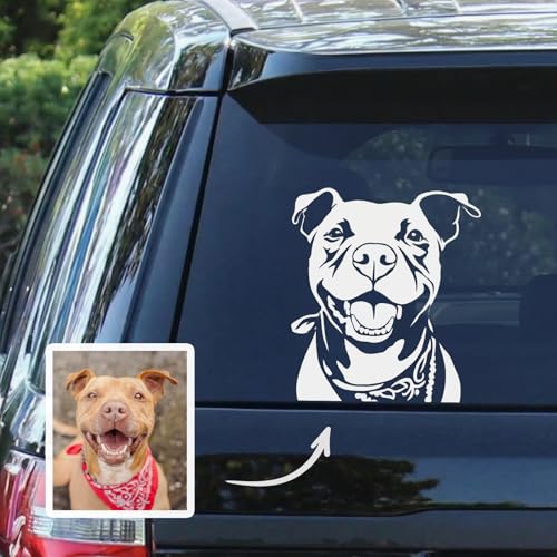 Custom Stickers from Your Pet Photo - Personalized Line Art Silhouette Decal for Dog & Cat - Waterproof & UV Resistant Vinyl Decals for Cars, Motorcycles, Trucks & Laptops - Pet Memorial Gift