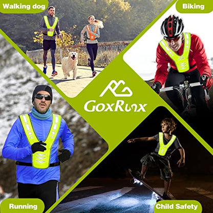 GoxRunx Reflective Running Vest Gear with Reflective Bands for Women Men Safety Reflective Vest for Walking Running Cycling at Night - color: Green