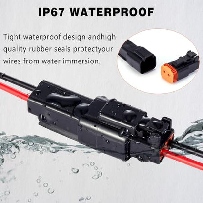 2 Pin DT Connectors Waterproof,2 Wire Connector 16 AWG Automotive Electrical Connector, 2 Pin Male and Female Plug Quick Disconnect Connectors for Car Truck Motorcycle Marine Boat(5 Pairs) - size: DT 2P